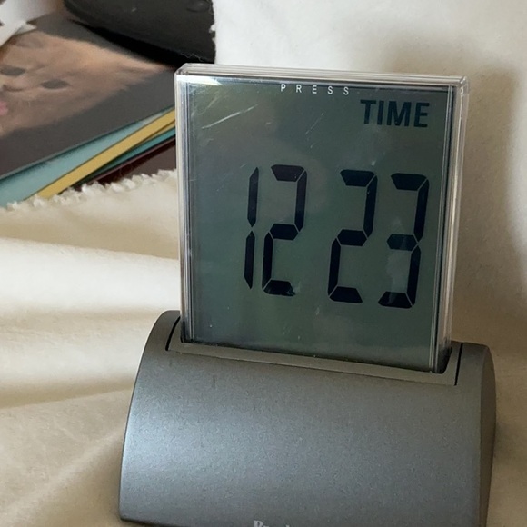 Brookstone 4 in 1 Metallic Gray Digital Clock with Backlight - Picture 7 of 7